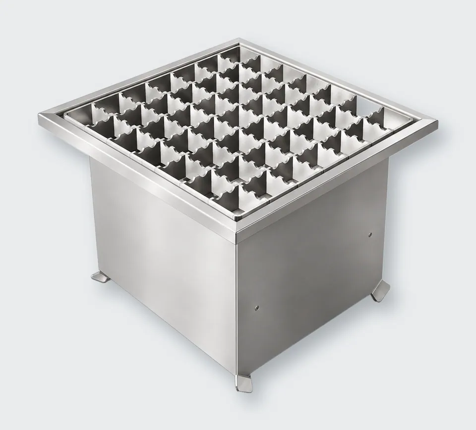 Ralo inox com grelha antiderrapante montado